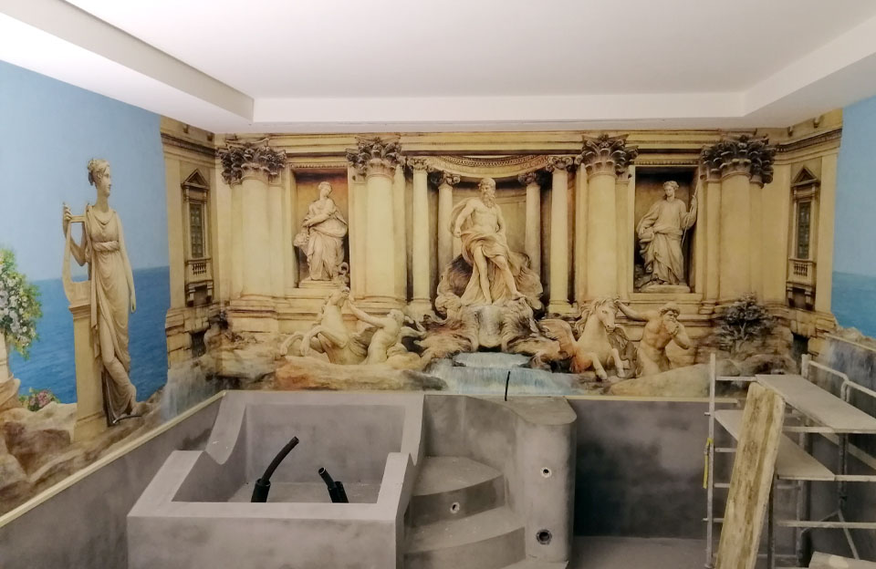 Pool with Trevi Fountain, Villa